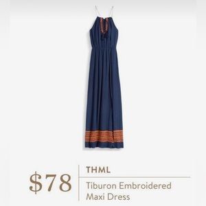 THML Tiburón Embroidered Maxi Dress